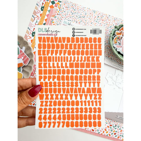 Contour Alphabet Stickers Gilmo Papaya