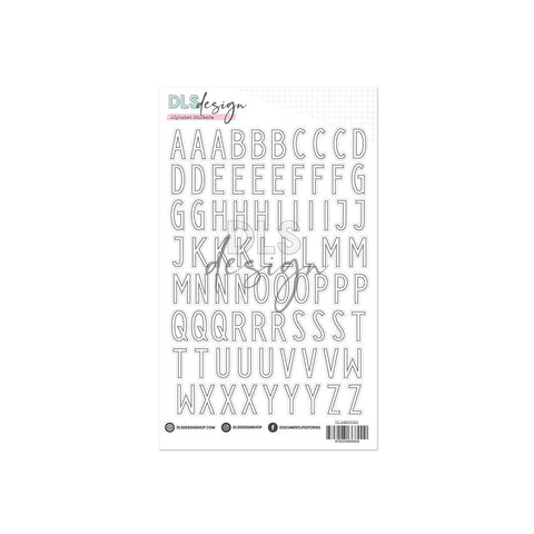 Contour Alphabet Stickers Roxy Dark Grey