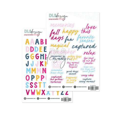 Contour Alphabet & Word Stickers Sixteen Golden Days