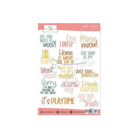 Contour Word Stickers Happy Tails
