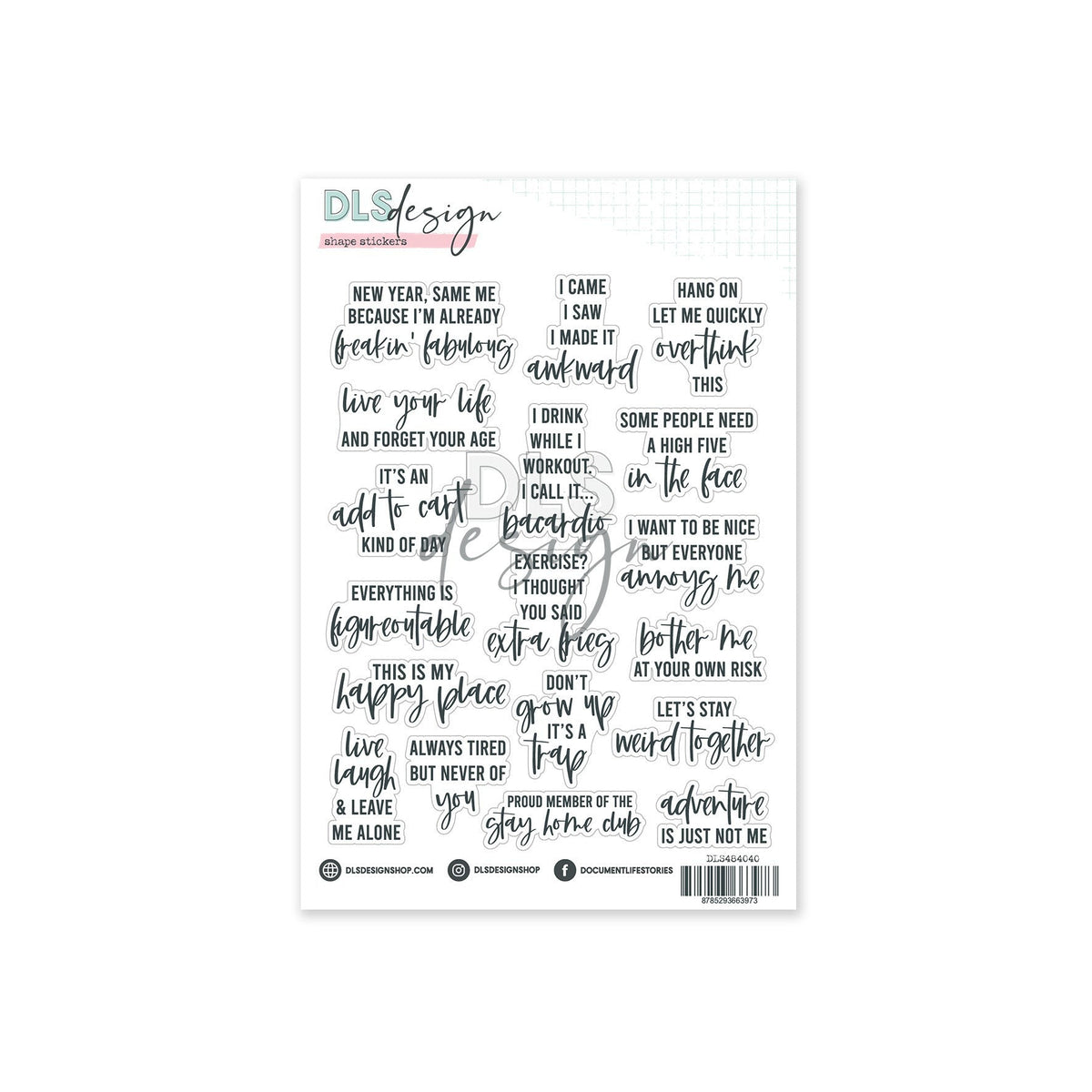 Contour Word Stickers Reality Check