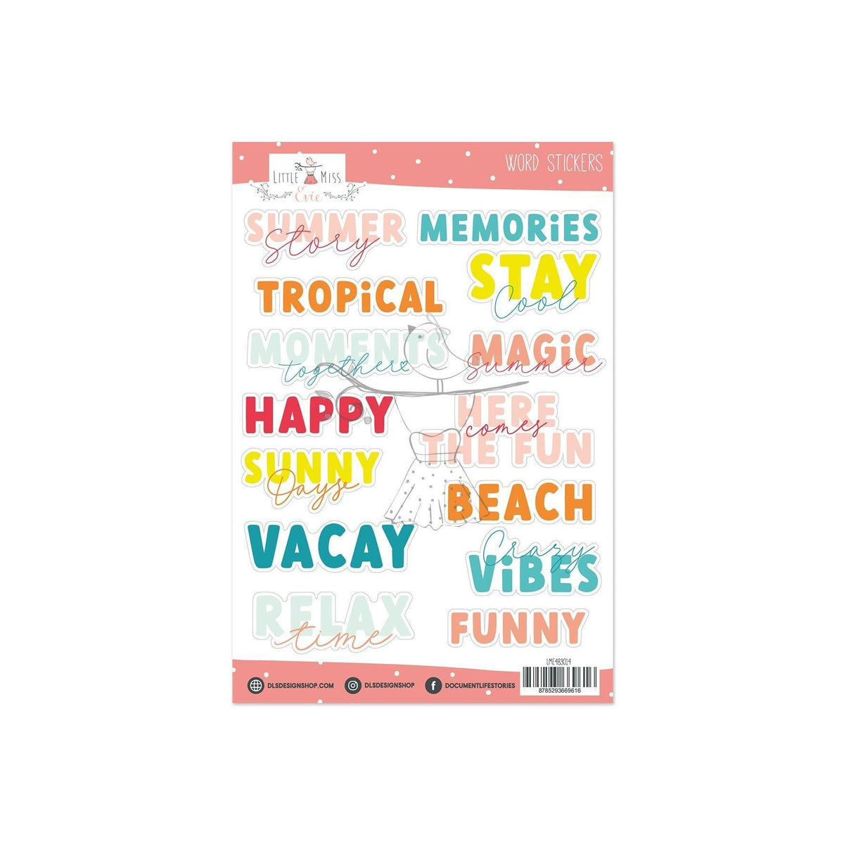 Contour Word Stickers Summer Stories