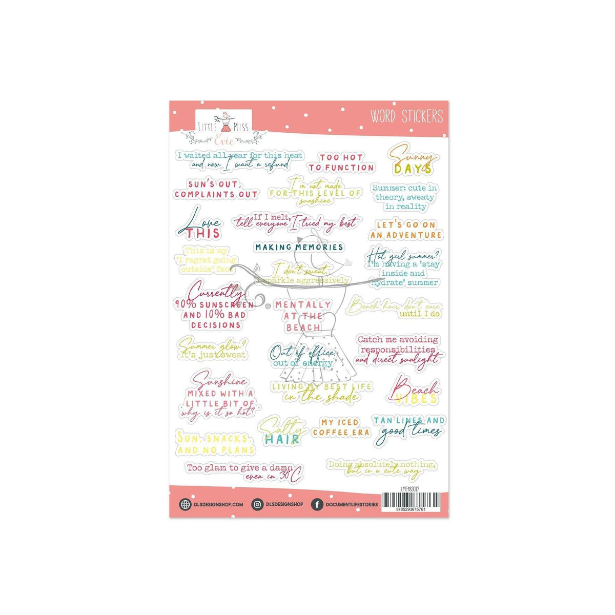 Contour Word Stickers Summer Stories