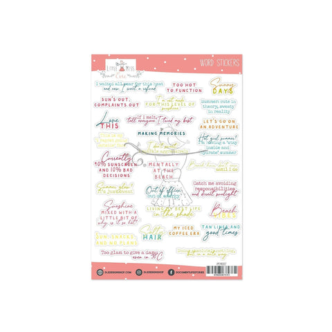 Contour Word Stickers Summer Stories