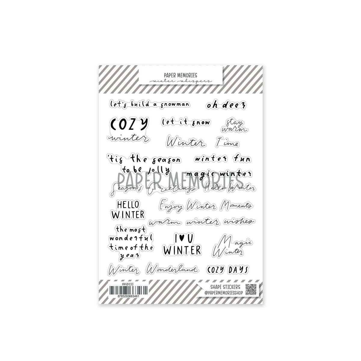 Contour Word Stickers Winter Whispers