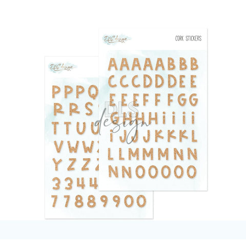 Cork Alphabet Stickers - DLS Design