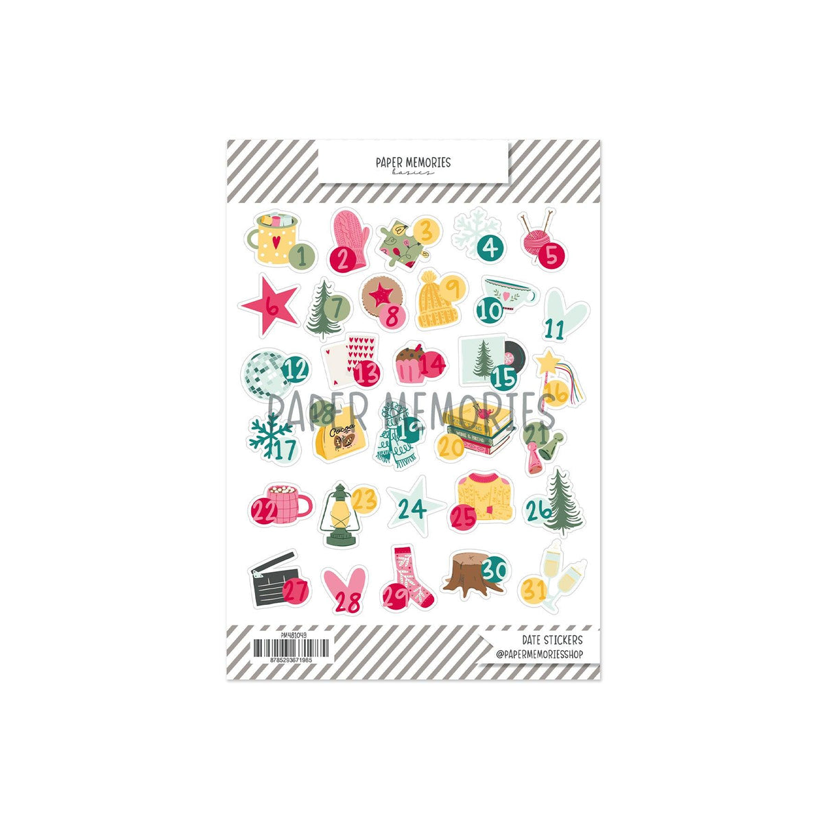 Date Shape Stickers Winter Memories