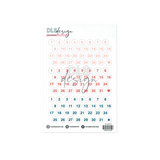 Date Stickers Coral & Denim