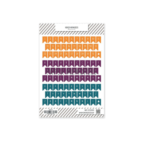 Date Stickers Fall Memories Banners