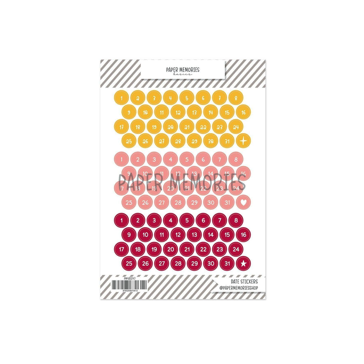 Date Stickers Fall Memories