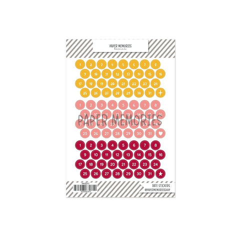 Date Stickers Fall Memories