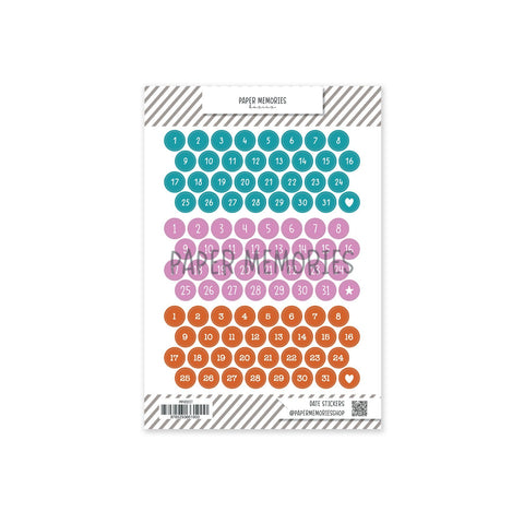 Date Stickers Fall Memories