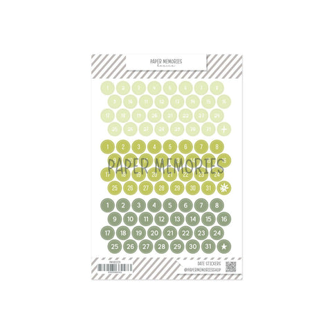 Date Stickers Green Trio
