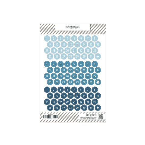 Date Stickers Navy