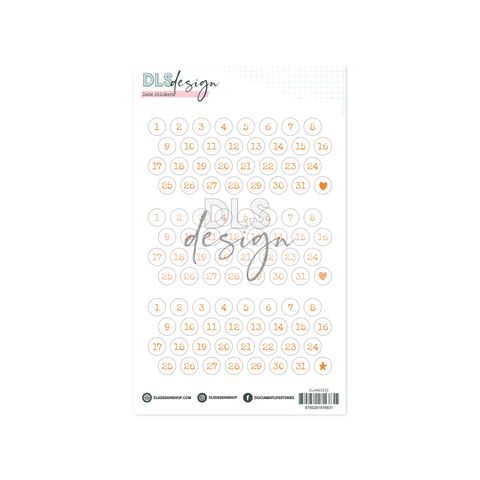 Date Stickers Papaya & Pastel Papaya