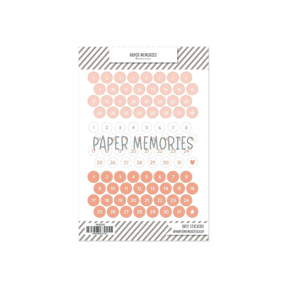 Date Stickers Peach