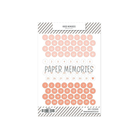 Date Stickers Peach