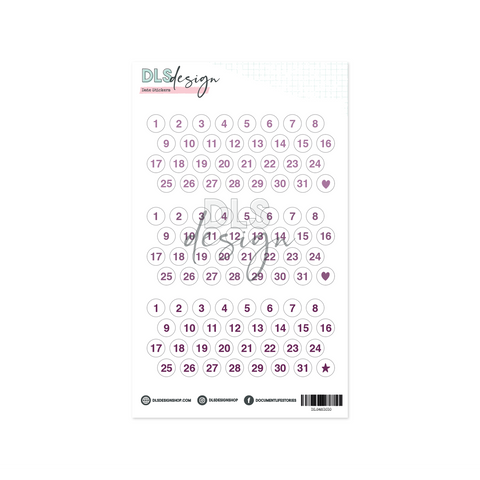 Date Stickers Purple