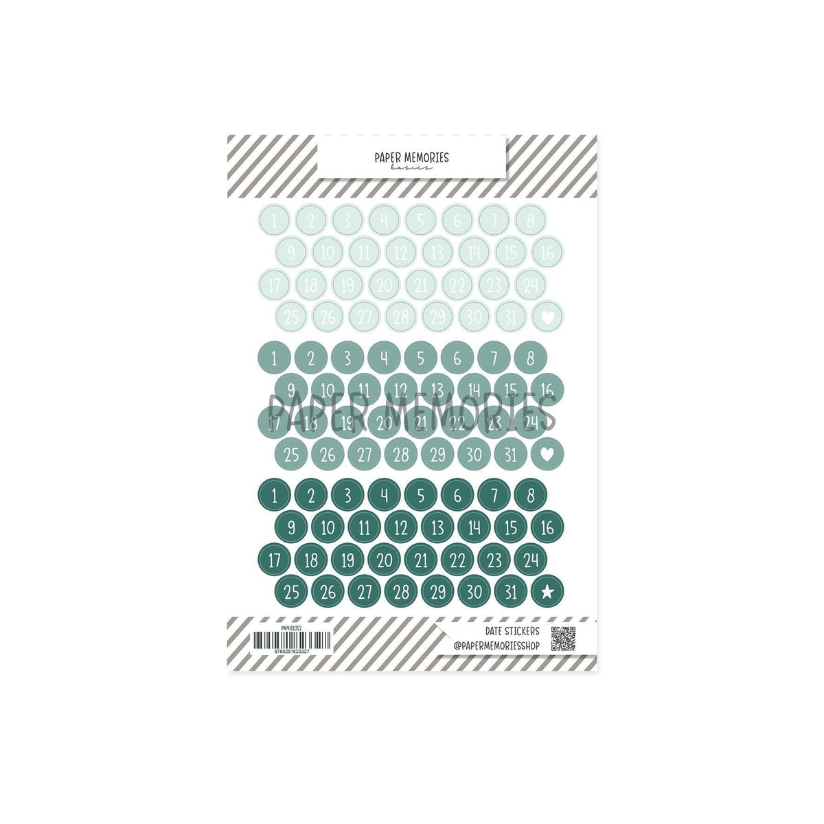 Date Stickers Seafoam