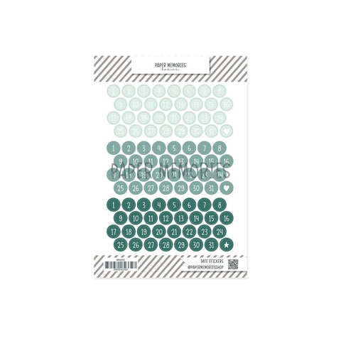 Date Stickers Seafoam