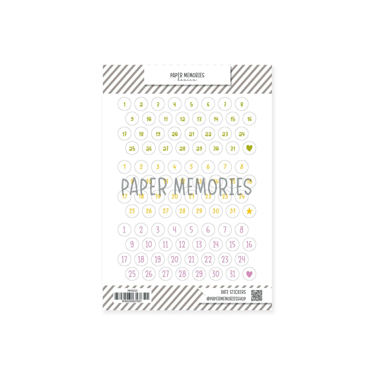 Date Stickers Spring Memories Pastel