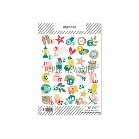 Date Stickers Summer Memories Shapes