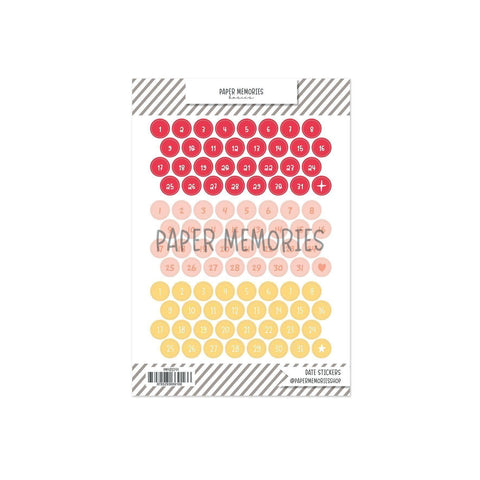 Date Stickers Summer Memories