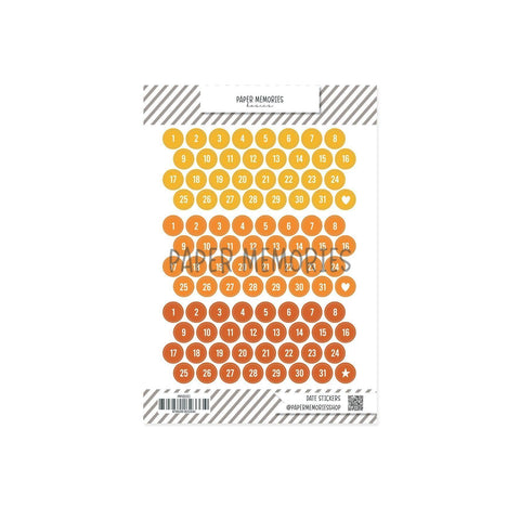 Date Stickers Sunset, Papaya & Rust