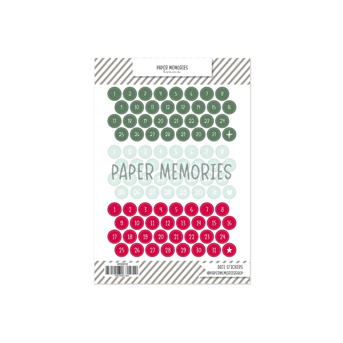 Date Stickers Winter Memories