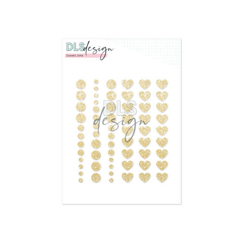 Enamel Dots Gold Glitter