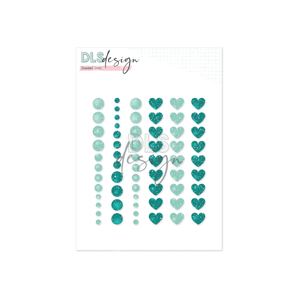 Enamel Dots Mint, Turquoise & Peacock Glitter