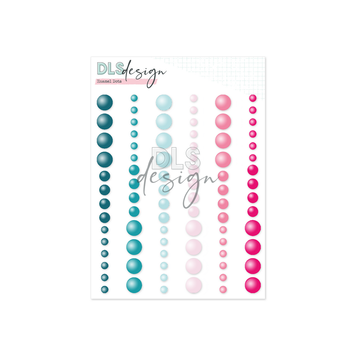 Enamel Dots Pink & Blue