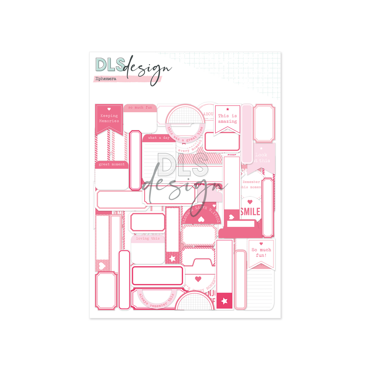 Ephemera Basic Labels Pink