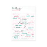 Ephemera Basic Words Pink & Peacock