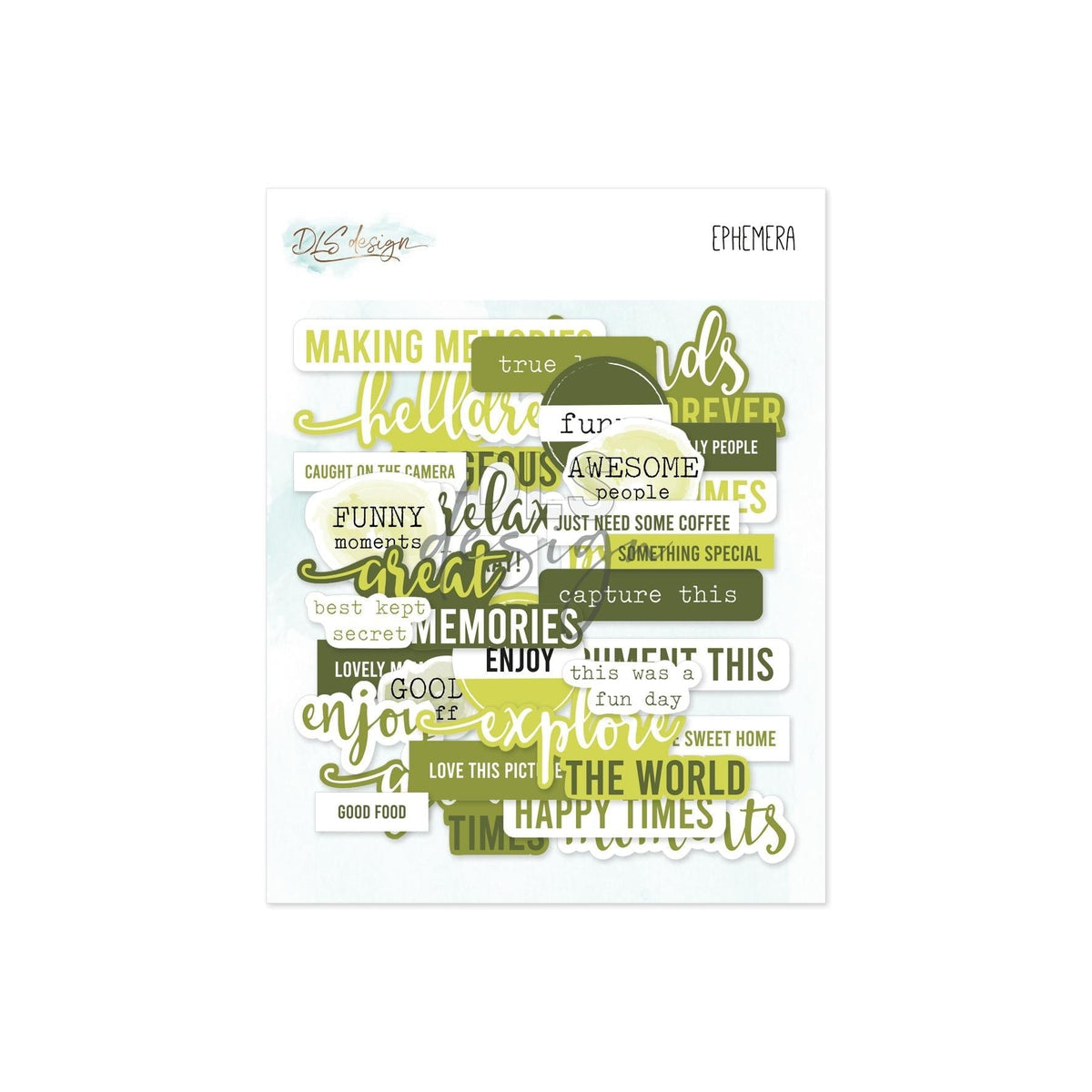 Ephemera Essentials Words Green