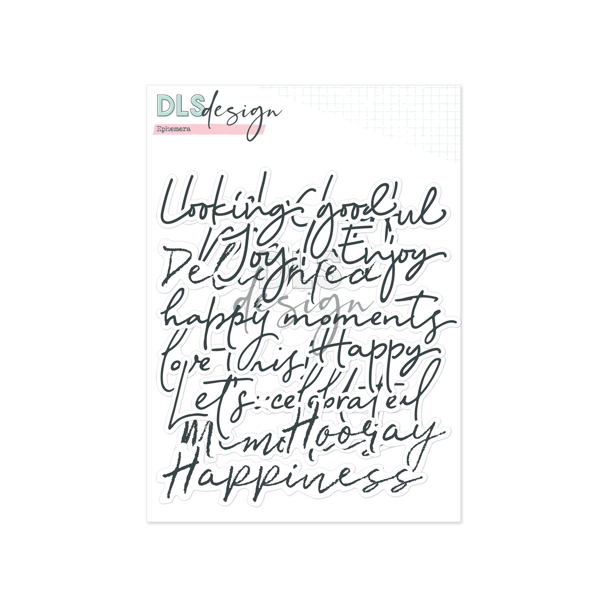 Ephemera Scripted Words Gray & White