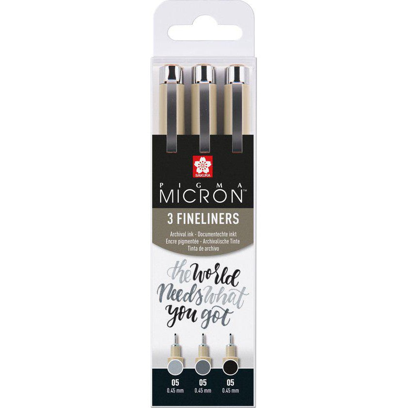 Fineliner 05 set Black & Grey
