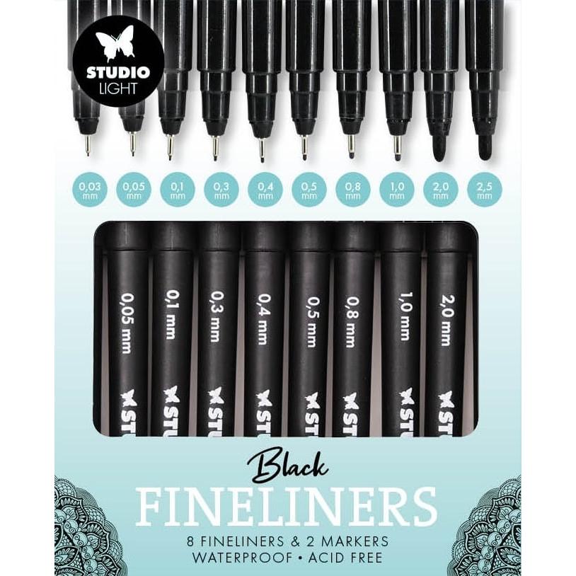 Fineliners and Markers Set Black