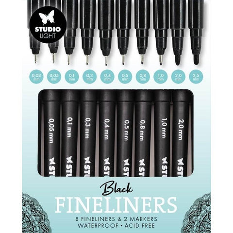 Fineliners and Markers Set Black