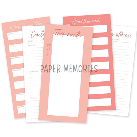 Journaling Cards 4x8" Coral