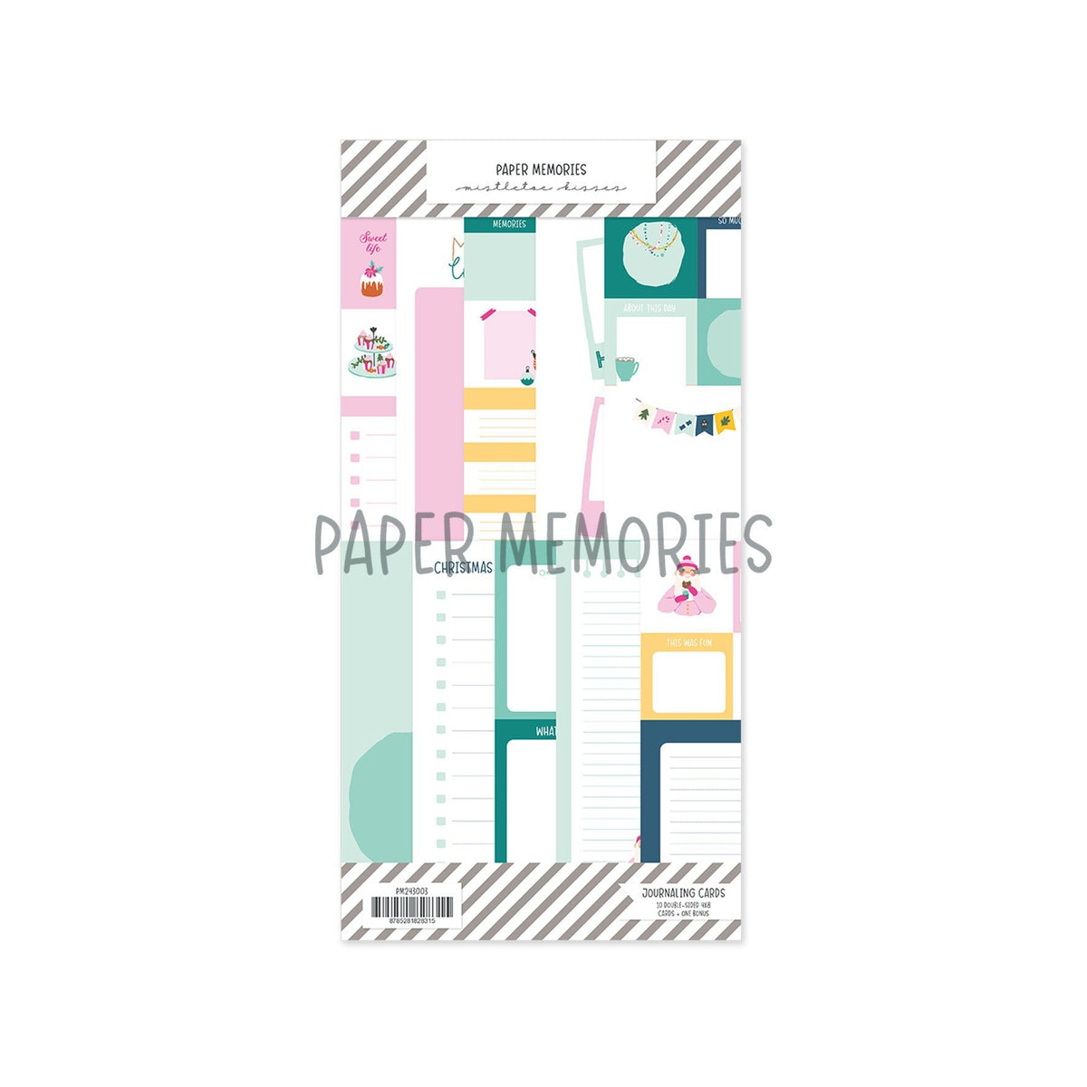 Journaling Cards 4x8" Winter Memories - Mistletoe Kisses