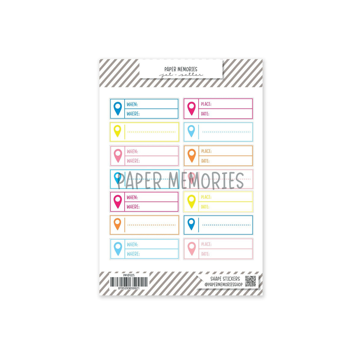 Journaling Shape Stickers Jet-Setter