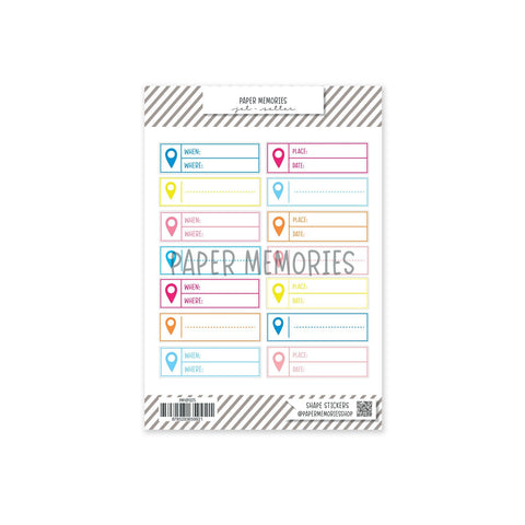 Journaling Shape Stickers Jet-Setter