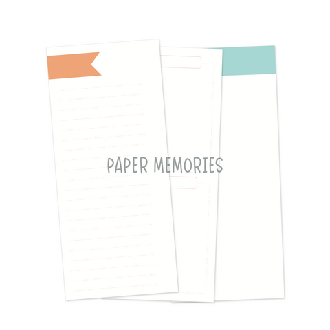 Life Story Insert 3x8" - Basic Inserts - Coral, Papaya and Sky Blue