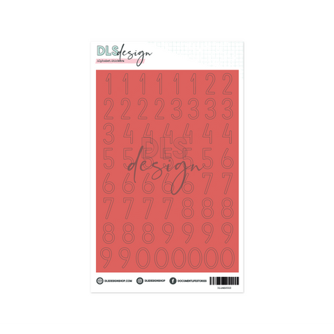 Number Stickers Big Chloe Deep Coral
