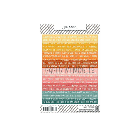 Paper Word Stickers Fall Memories NL