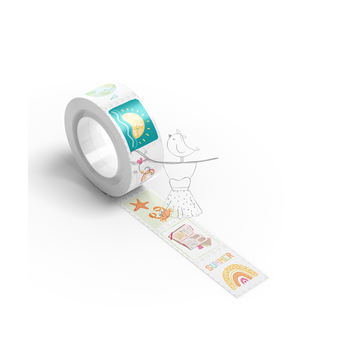 Post Stamp Washi Summer Stories Shapes