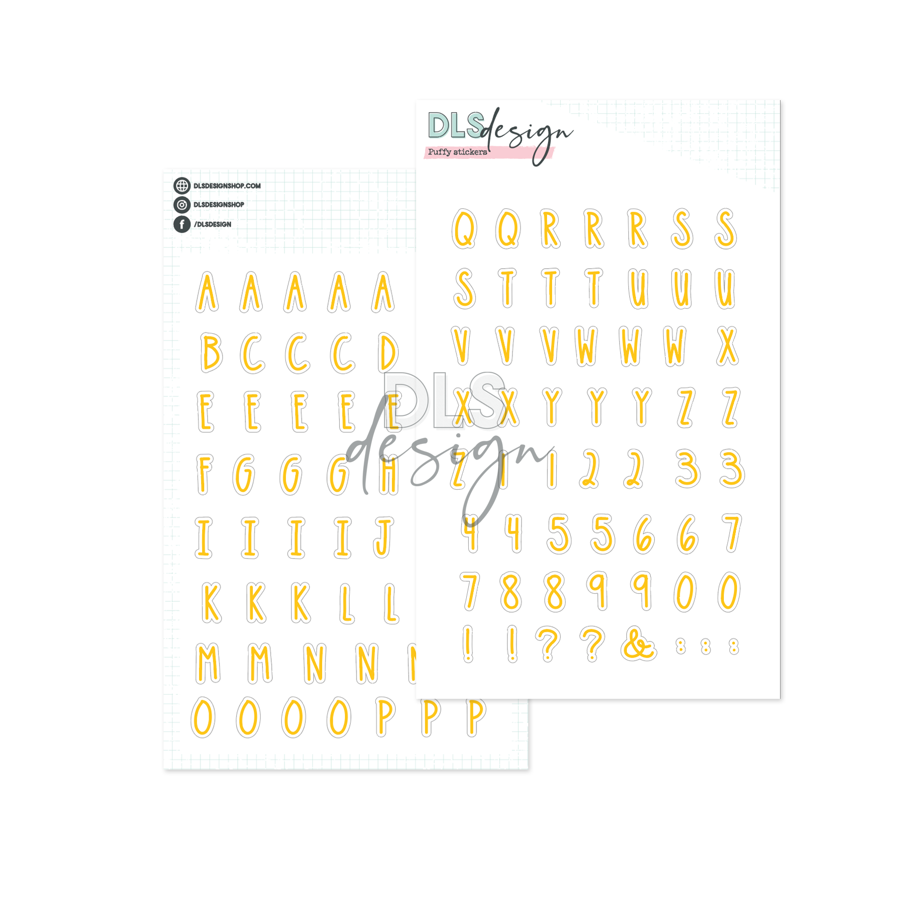 Puffy Stickers Alphabet Bright Sunshine – DLS Design