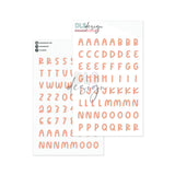 Puffy Stickers Alphabet Candy Peach