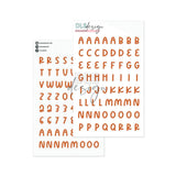 Puffy Stickers Alphabet Candy Rust